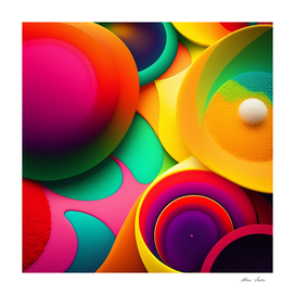 Colorful Abstract Geometric 3D poster