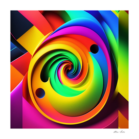 3D Abstract Geometric poster color splash design colorful