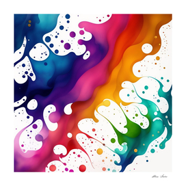 Watercolor splash abstract poster colorful art
