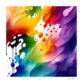 Watercolor splash abstract art design colorful poster