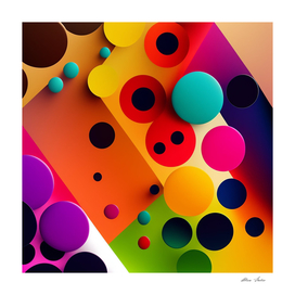 Geometric color splash 3D art design abstract poster