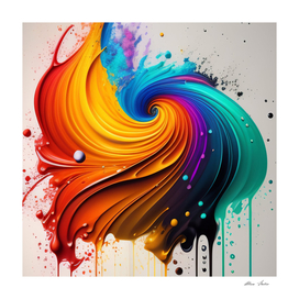 Abstract poster color splash 3D art