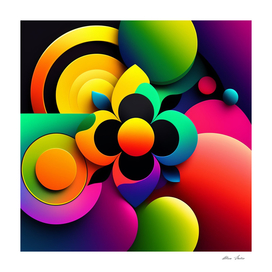 3D Art Modern Abstrac Geometric Color Splash Poster
