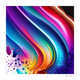 Modern abstract art geometric color splash poster