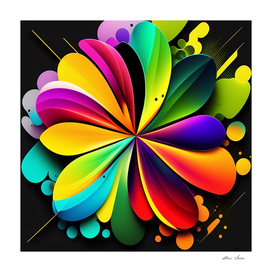 3D modern abstract colorful geometric color splash design