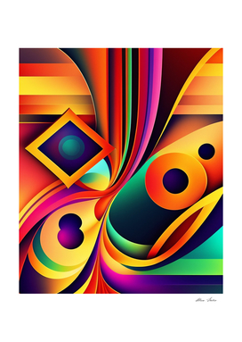 Modern geometric poster color splash colorful abstract art