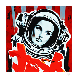 Cosmonaut girl graffiti | street art aesthetic