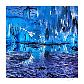Blue ice cave.