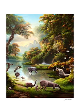 beautiful landscape with animals4