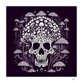 Skulls and Mushrooms Fungi Brain