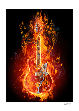 Pianted Fire Electric Guitar