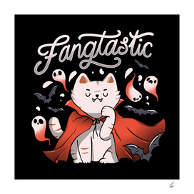 Fangtastic Vampire Halloween Bat Cat