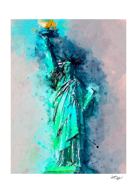 Watercolor Statue of Liberty