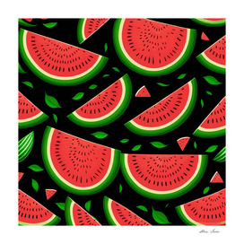 Watermelon pattern summer style tropical fruit