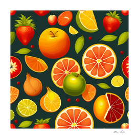 Colorful fruits pattern