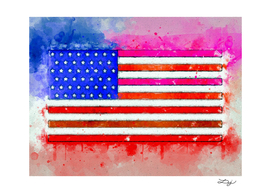 Watercolor US Flag