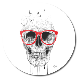 Skull with red glasses
