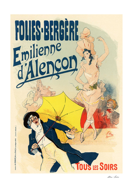 Folies Bergere Emilienne dAlençon Belle Epoque French Poster