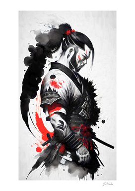 Japan Ink Style Samurai