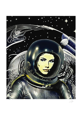 Astronaut Girl | vintage noir | retro sci-fi aesthetics