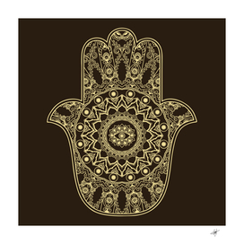 hamsa hand drawn symbol flower decorative pattern