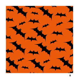 halloween card with bats flying pattern