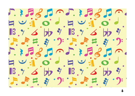 seamless pattern musical note doodle symbol