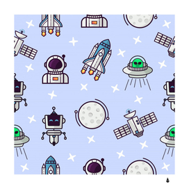 seamless pattern with space theme