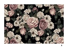 elegant seamless pattern blush toned rustic flowers