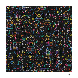seamless pattern with love symbols