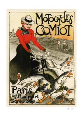 Motorcycles Comiot Belle Epoque French Poster