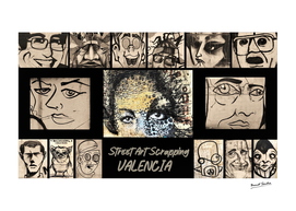 Street Art Scrapping VALENCIA "line faces"