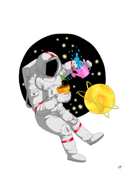 Astronaut Outer space art Drawing fictional Character