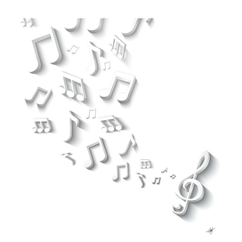 Musical note Icon 3D stereoscopic