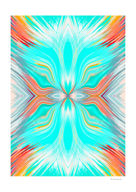 psychedelic geometric graffiti abstract in blue and orange