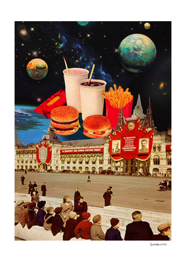Soviets & Space Burgers, 1950s — space retro collage art