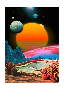 Synthwave space vintage retro collage #1