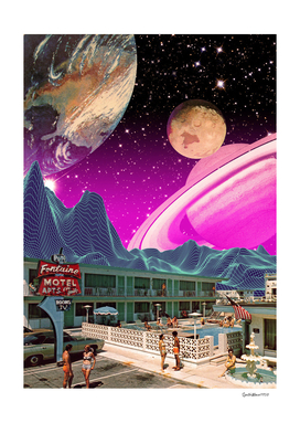 Synthwave space vintage retro collage #3