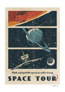 Space Tour — Vintage retro space poster