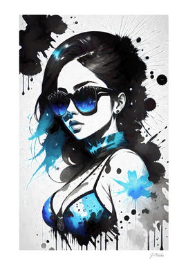 Ink Style Hot Lady