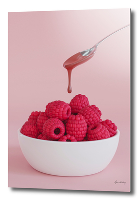Chocolate Raspberries on Pink Background