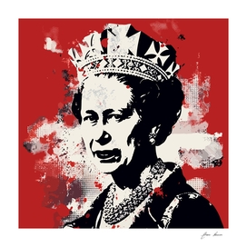 Queen Elizabeth stencil art