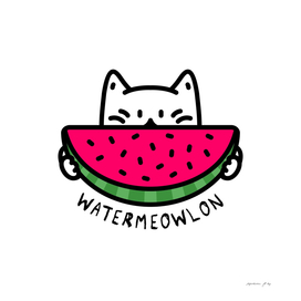 Watermeowlon Watermelon Cat