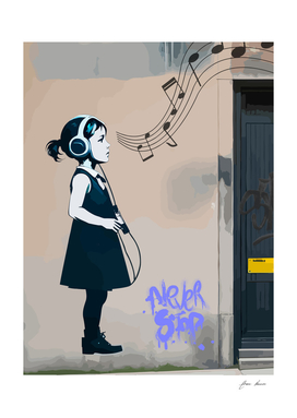 music stencil girl