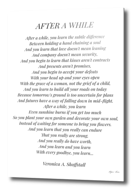 After a while Poem (White background)