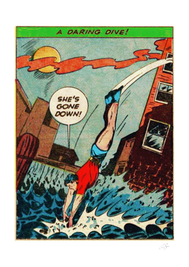 Super Hero Rescue Action | old comics aesthetic