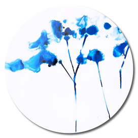 Abstract Blue Florals