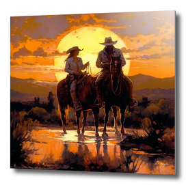 Cowboy Couple Silhouette i choose you