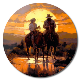 Cowboy Couple Silhouette i choose you