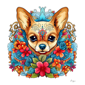 Flower chihuahua dog
